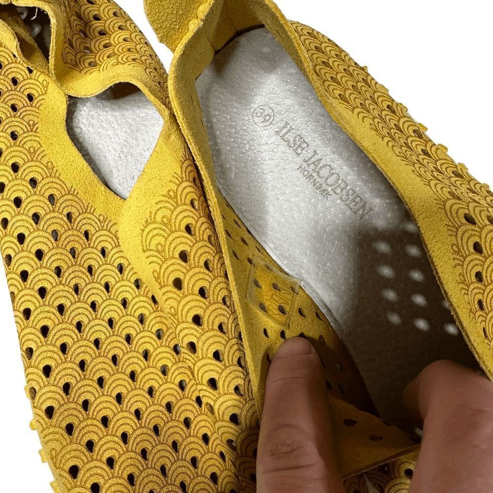 Ilse Jacobsen tulip laser cut yellow shoe womens 39 8.5 9 golden rod - Picture 6 of 9